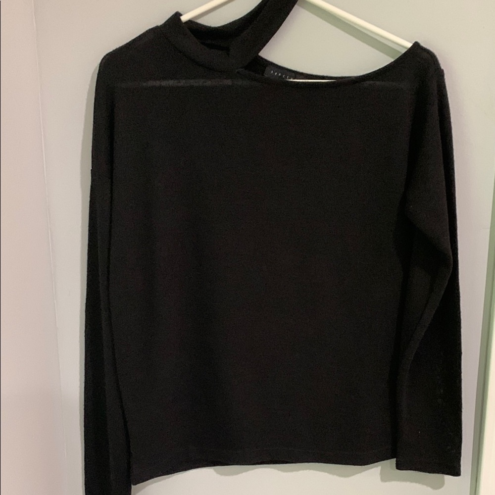 Sanctuary Full Time Lover Knit Cold Shoulder Sweater